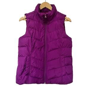 Land’s End Womens Goose Down Puffer Vest Size S Purple‎ Packable Outdoors